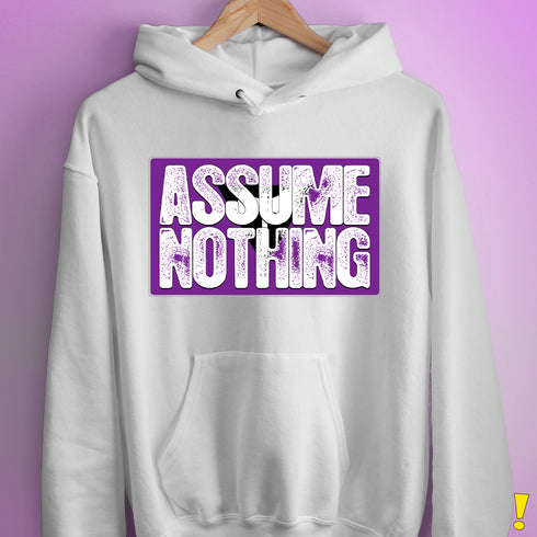 Assume Nothing Lesbian Labrys Pride Flag Hoodie - White